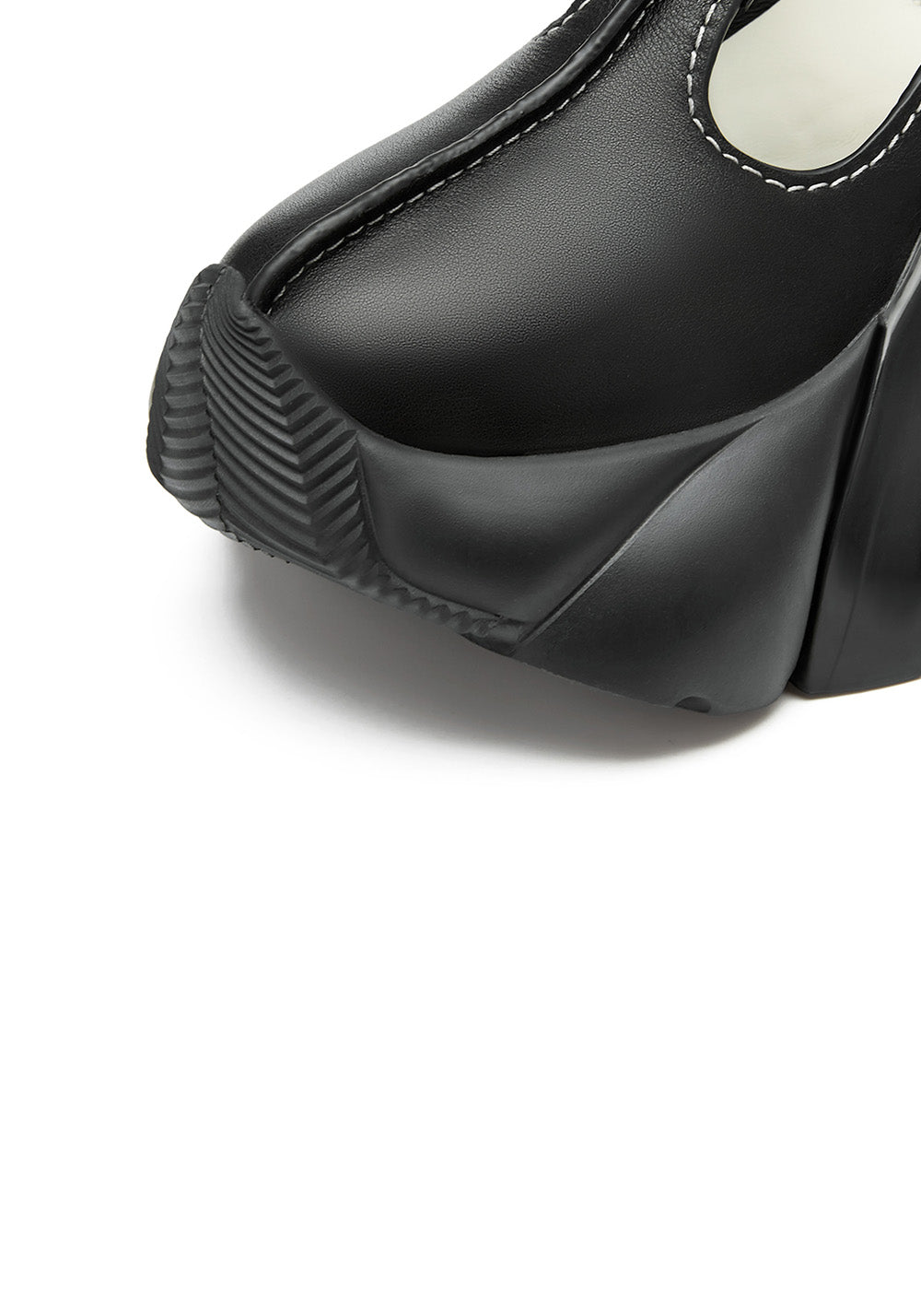 Black Platform Closed-Toe Slides