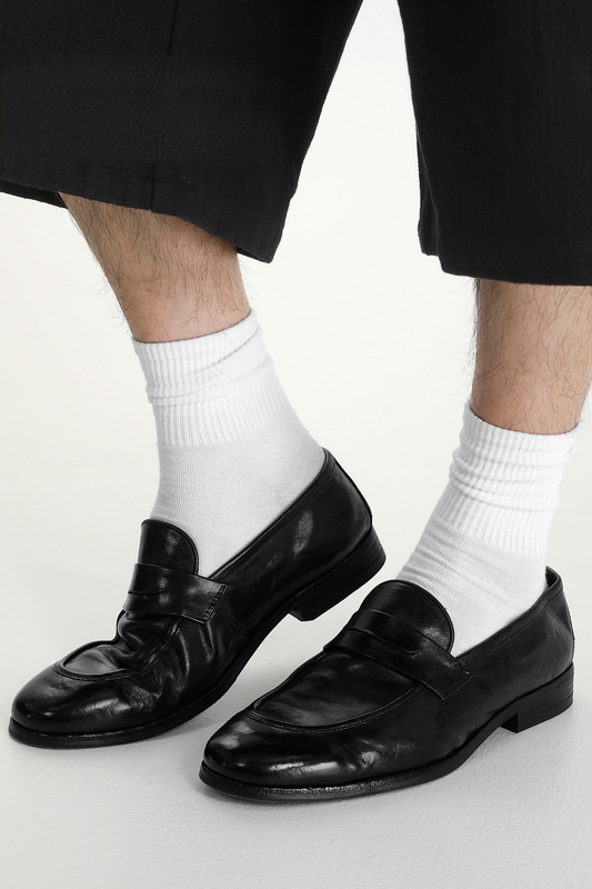 Washed Leather Loafer Shoes