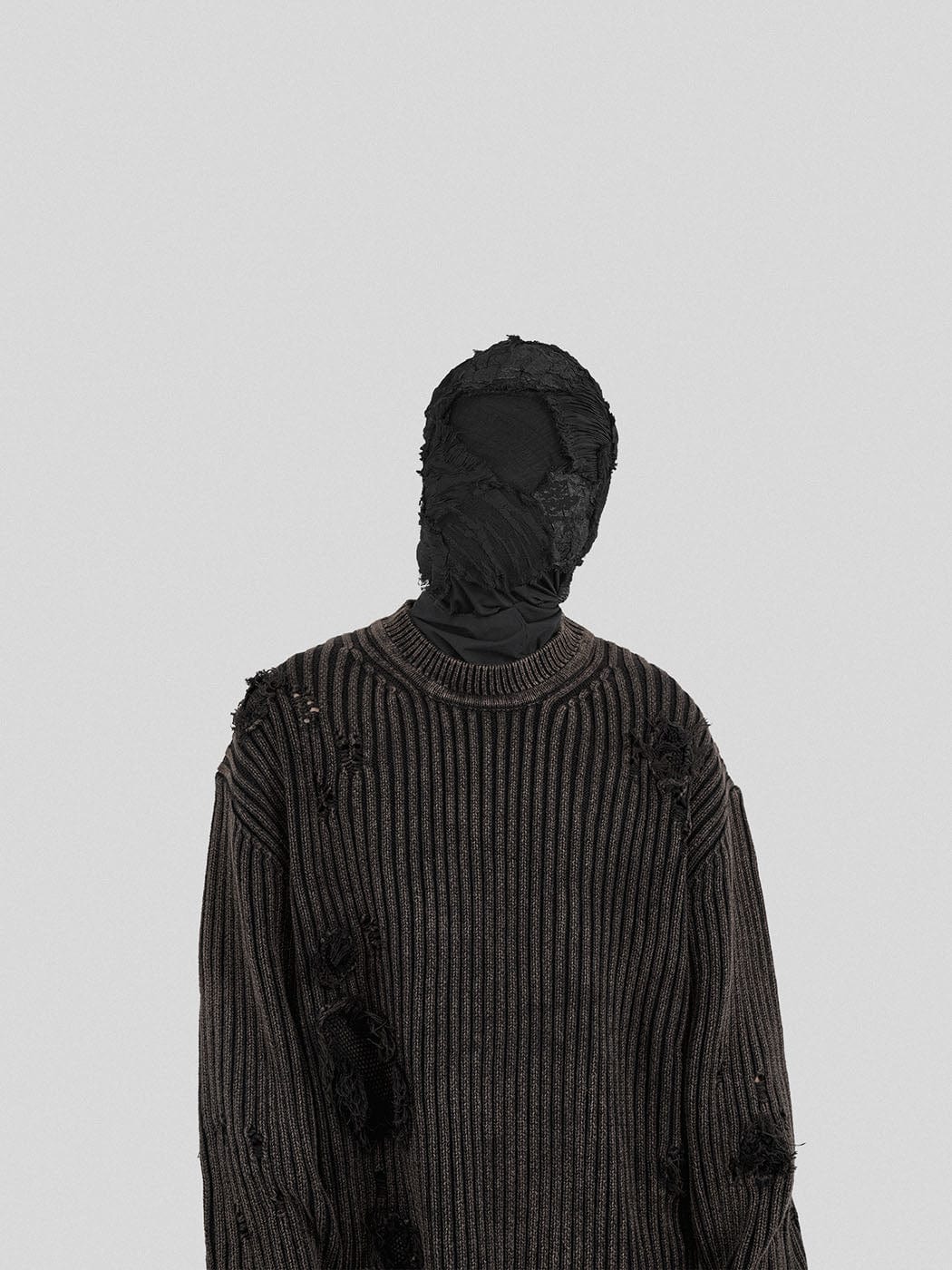 UNDERWATER Wasteland Ripped Sweater Charcoal