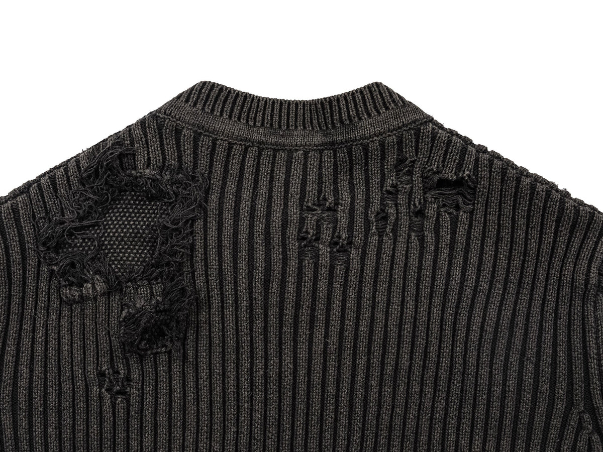 UNDERWATER Wasteland Ripped Sweater Charcoal