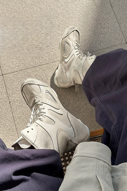 Distressed High Top Boxing Boots