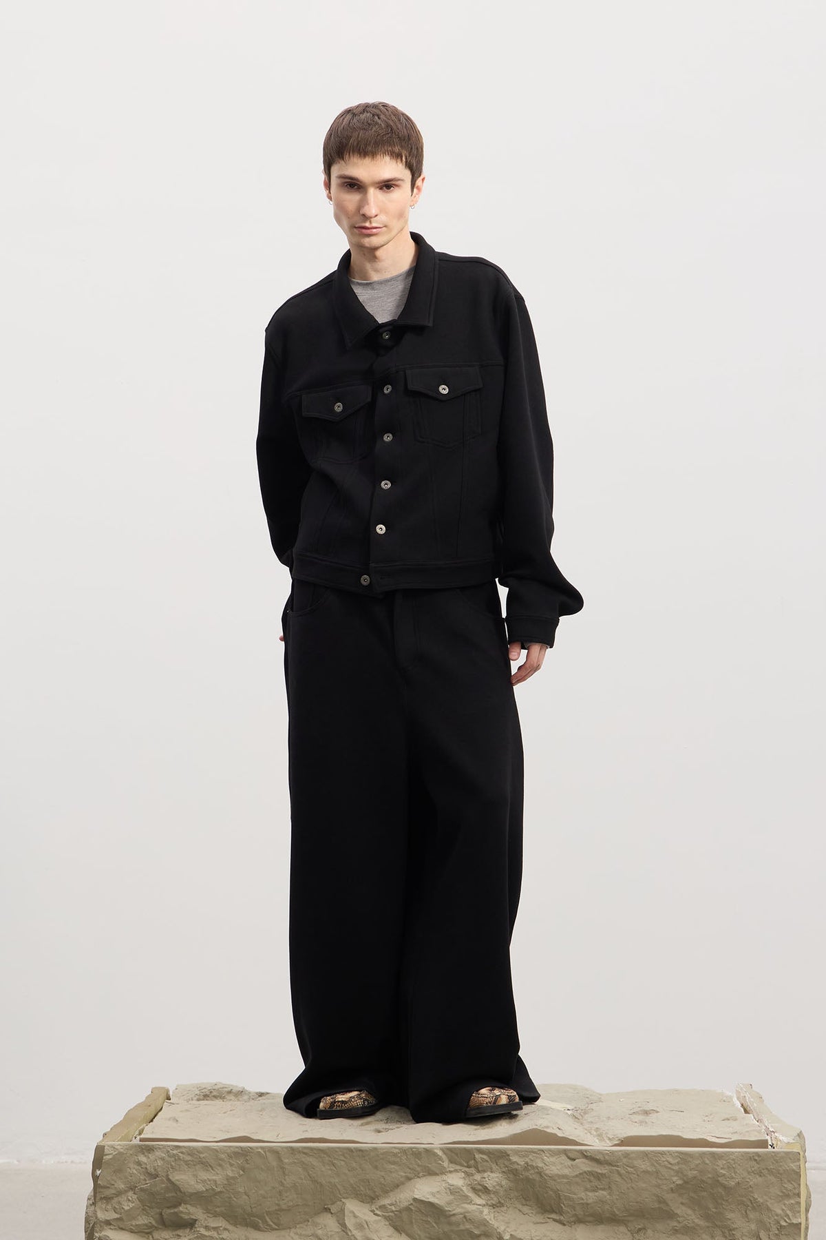 DND4DES Wool-Blend Button-Up Utility Jacket