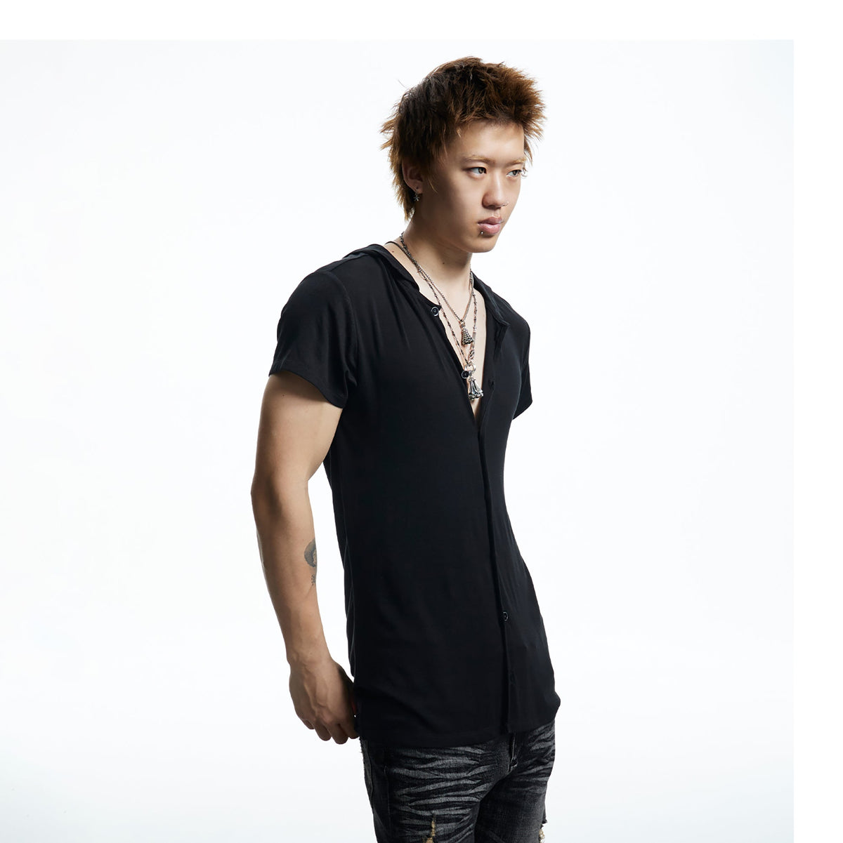 DND4DES Ruched Back Hooded T-Shirt