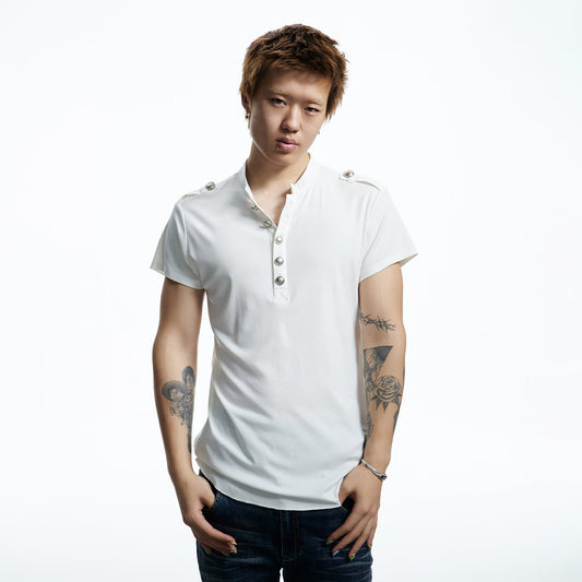 DND4DES Regal Braid Button T-Shirt