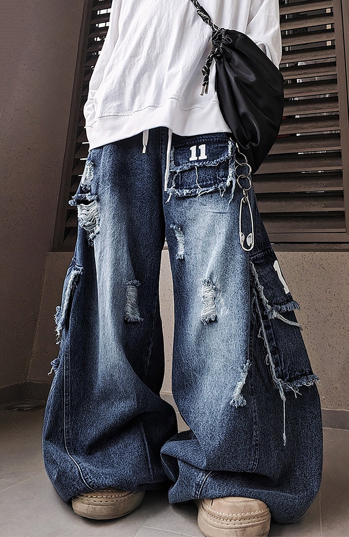 UUCSCC Retro Wide-Leg Straight Cargo Jeans