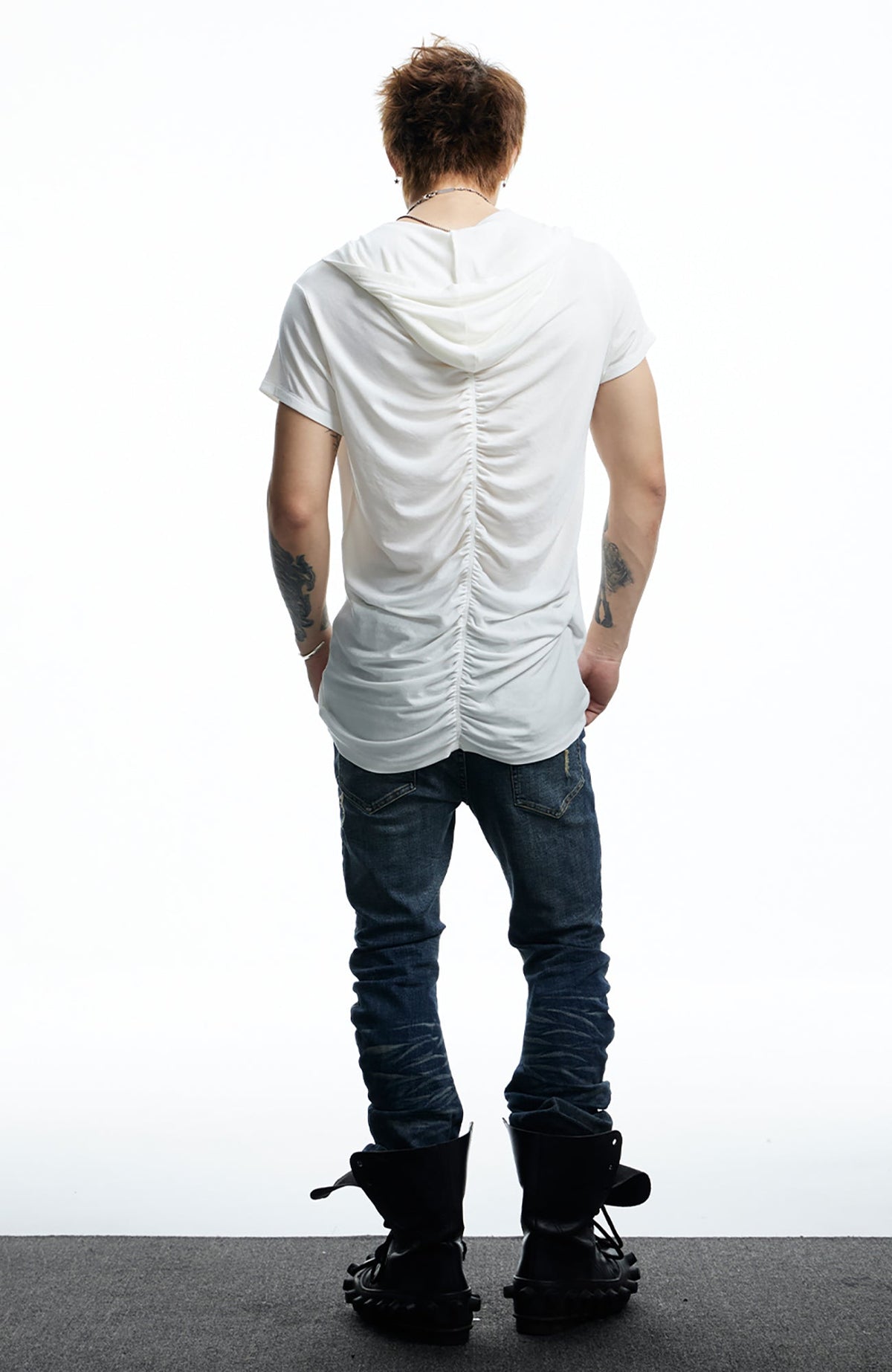 DND4DES Ruched Back Hooded T-Shirt