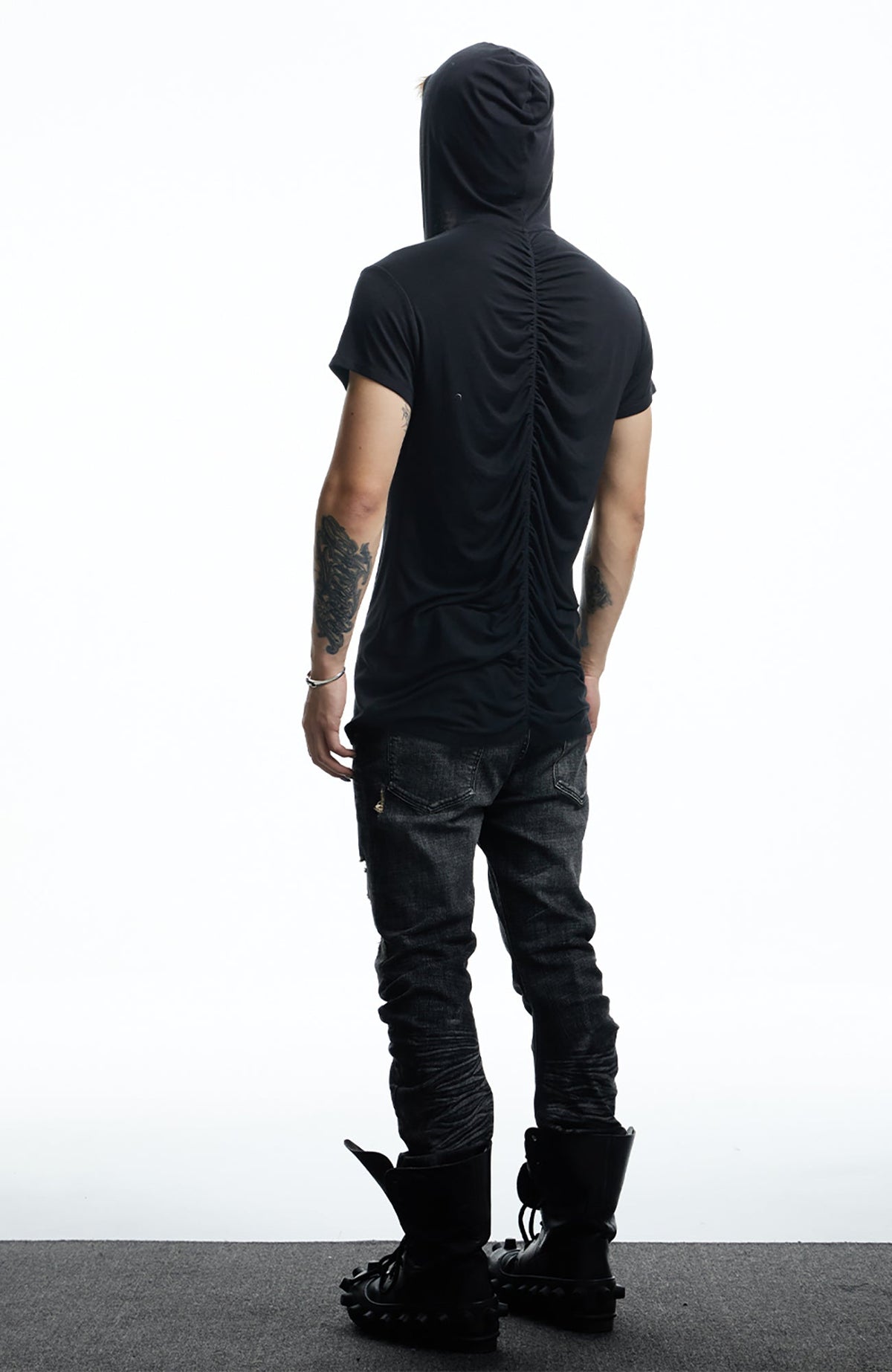 DND4DES Ruched Back Hooded T-Shirt