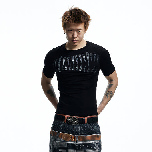 DND4DES Slim Bullet Graphic Wool-Blend Tee