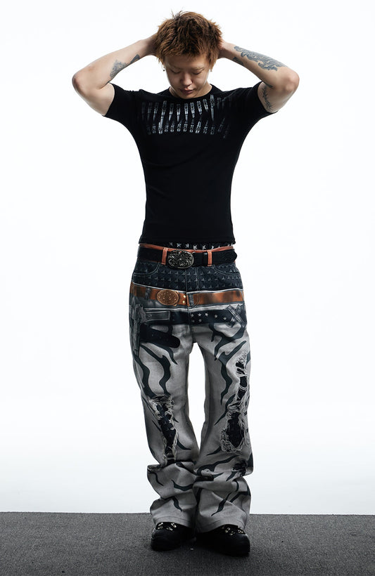 DND4DES Slim Bullet Graphic Wool-Blend Tee