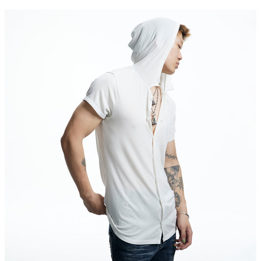 DND4DES Ruched Back Hooded T-Shirt
