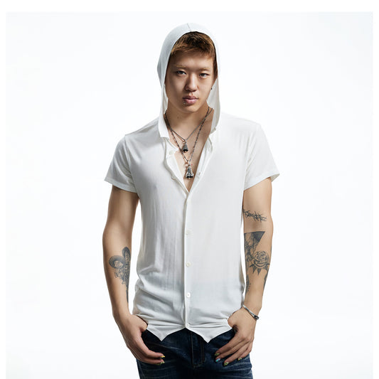DND4DES Ruched Back Hooded T-Shirt