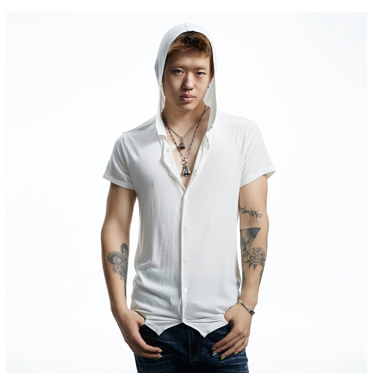 DND4DES Ruched Back Hooded T-Shirt