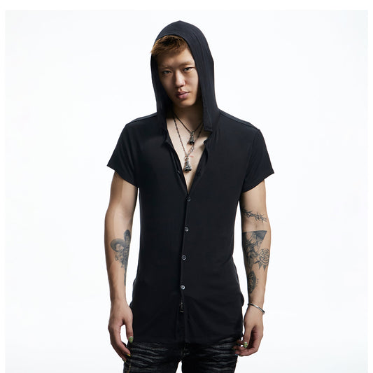DND4DES Ruched Back Hooded T-Shirt