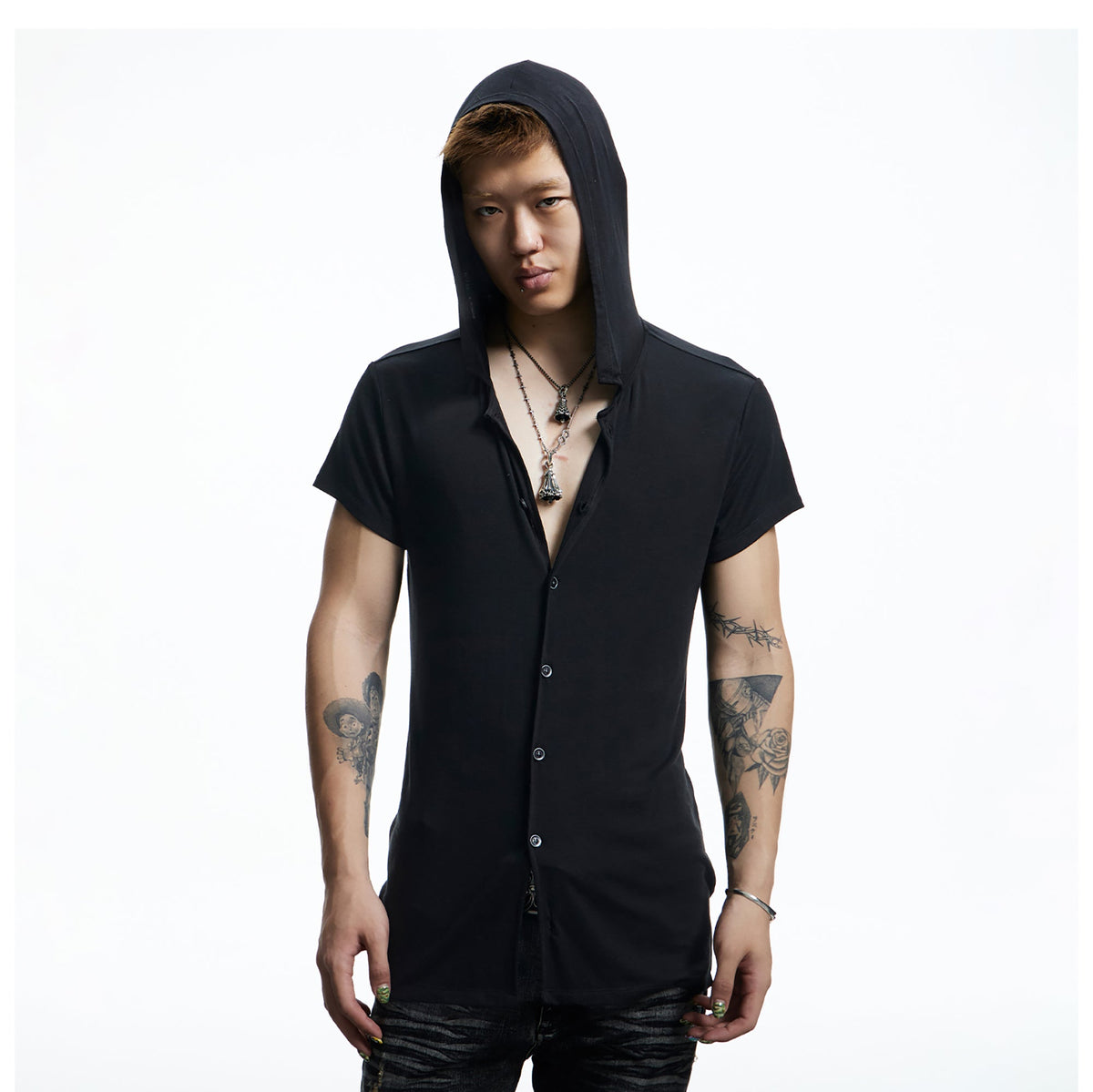 DND4DES Ruched Back Hooded T-Shirt