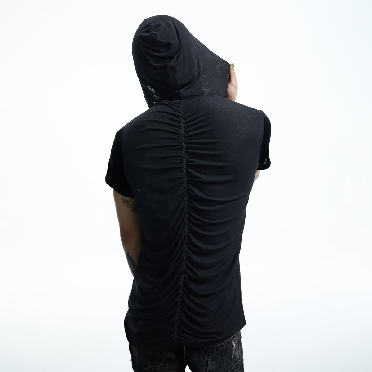 DND4DES Ruched Back Hooded T-Shirt