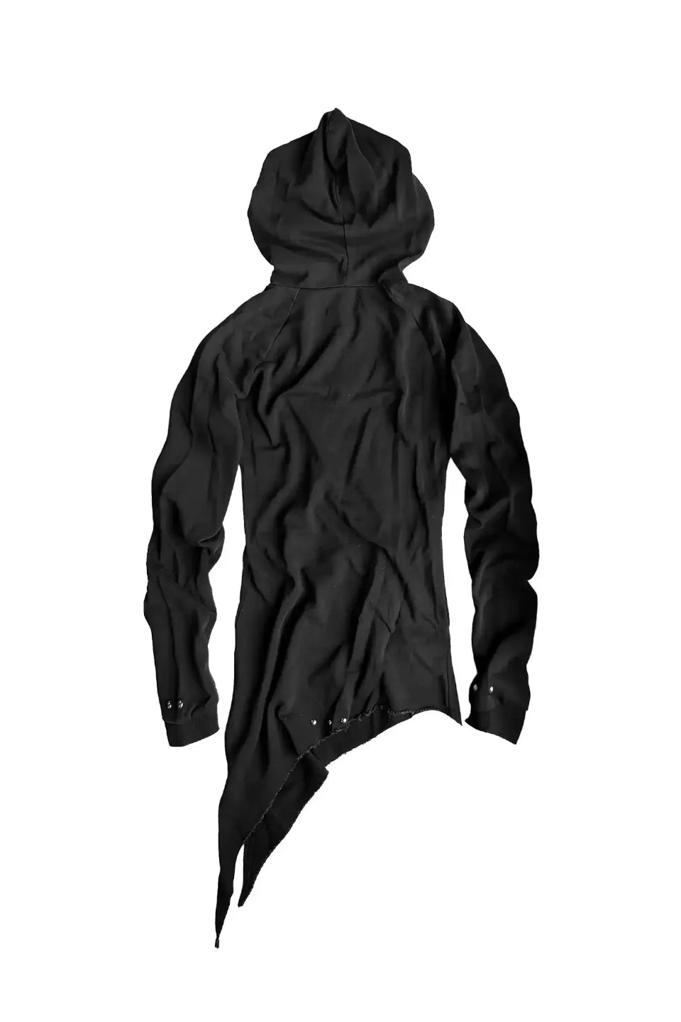 Asymmetrical Hem Riveted Slim Zip Hoodie
