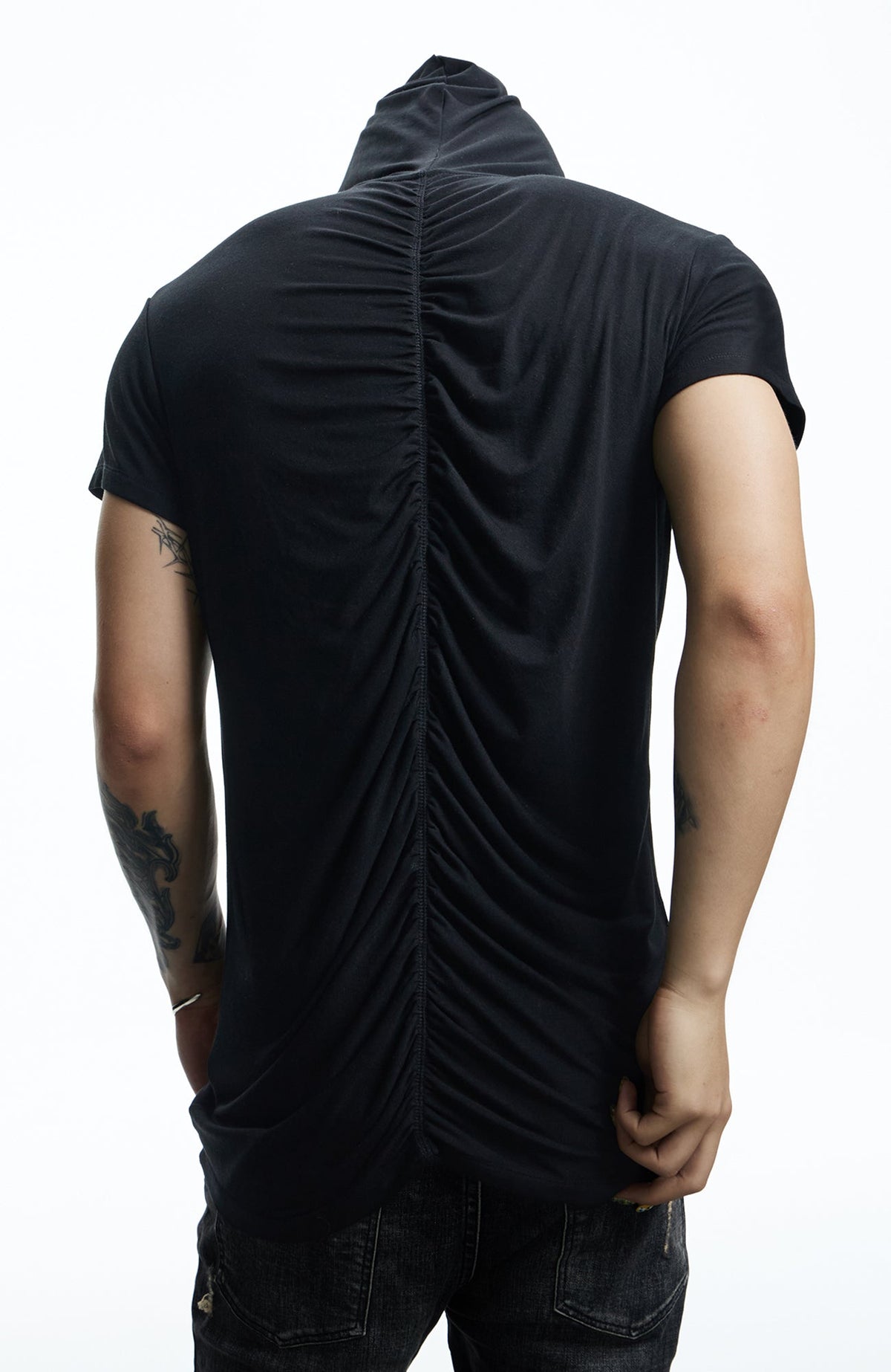 DND4DES Ruched Back Hooded T-Shirt