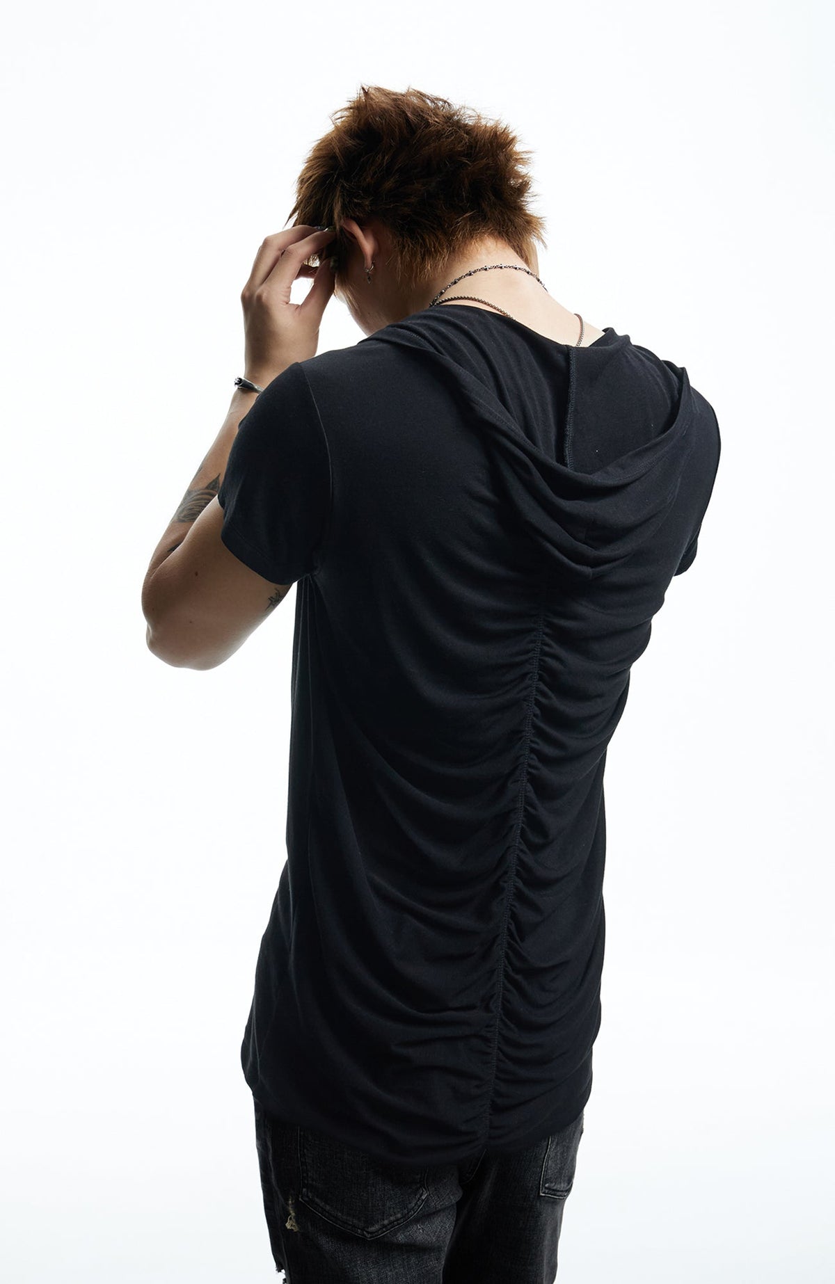 DND4DES Ruched Back Hooded T-Shirt