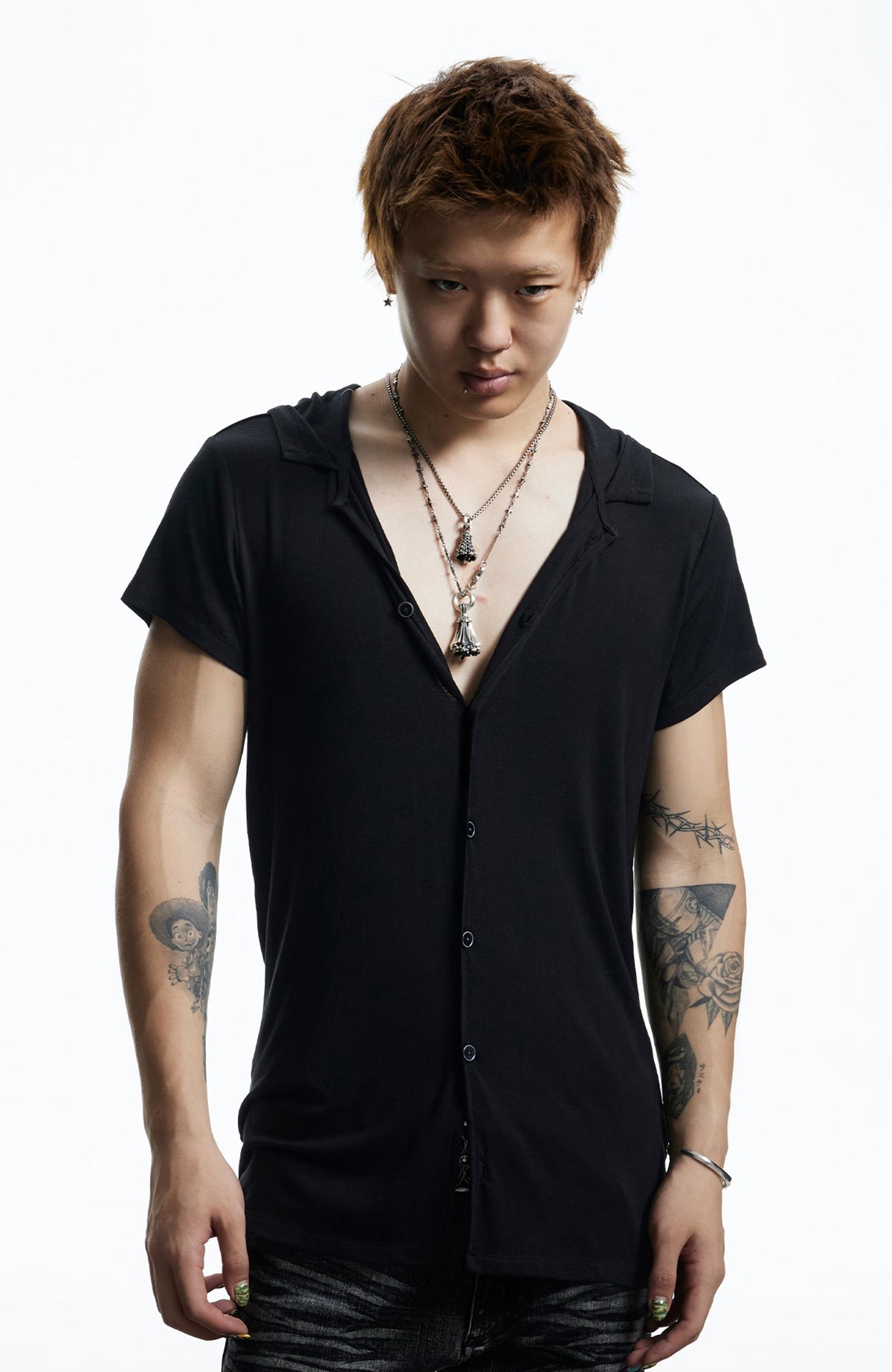 DND4DES Ruched Back Hooded T-Shirt