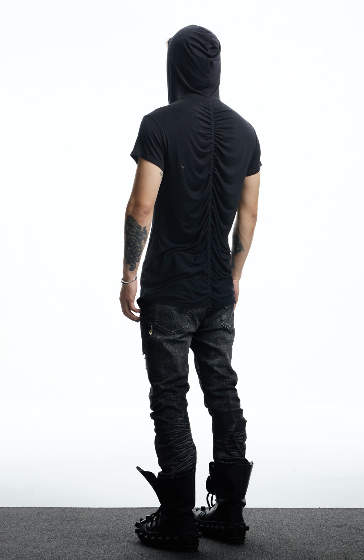 DND4DES Ruched Back Hooded T-Shirt