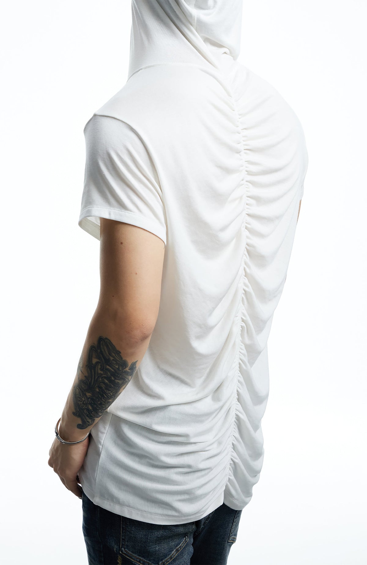 DND4DES Ruched Back Hooded T-Shirt