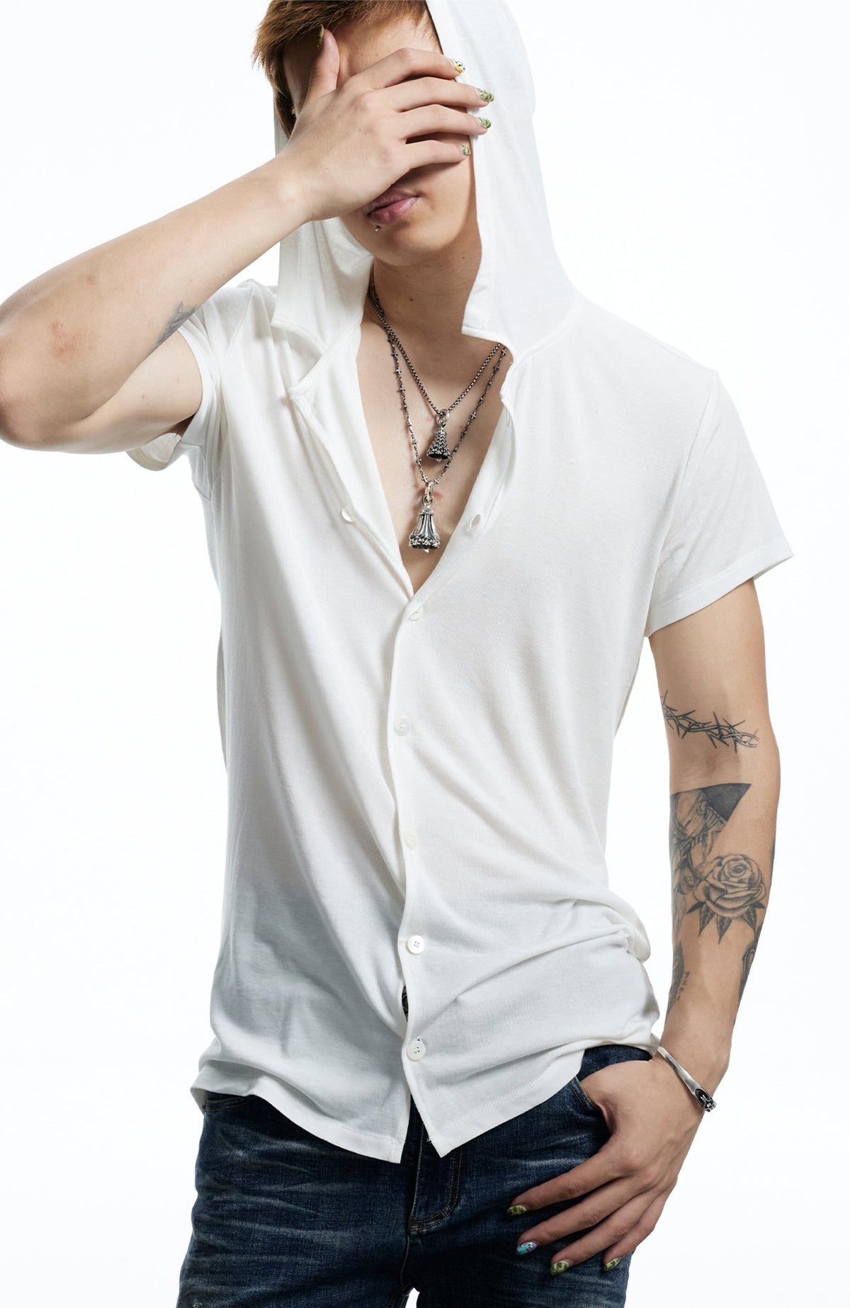 DND4DES Ruched Back Hooded T-Shirt