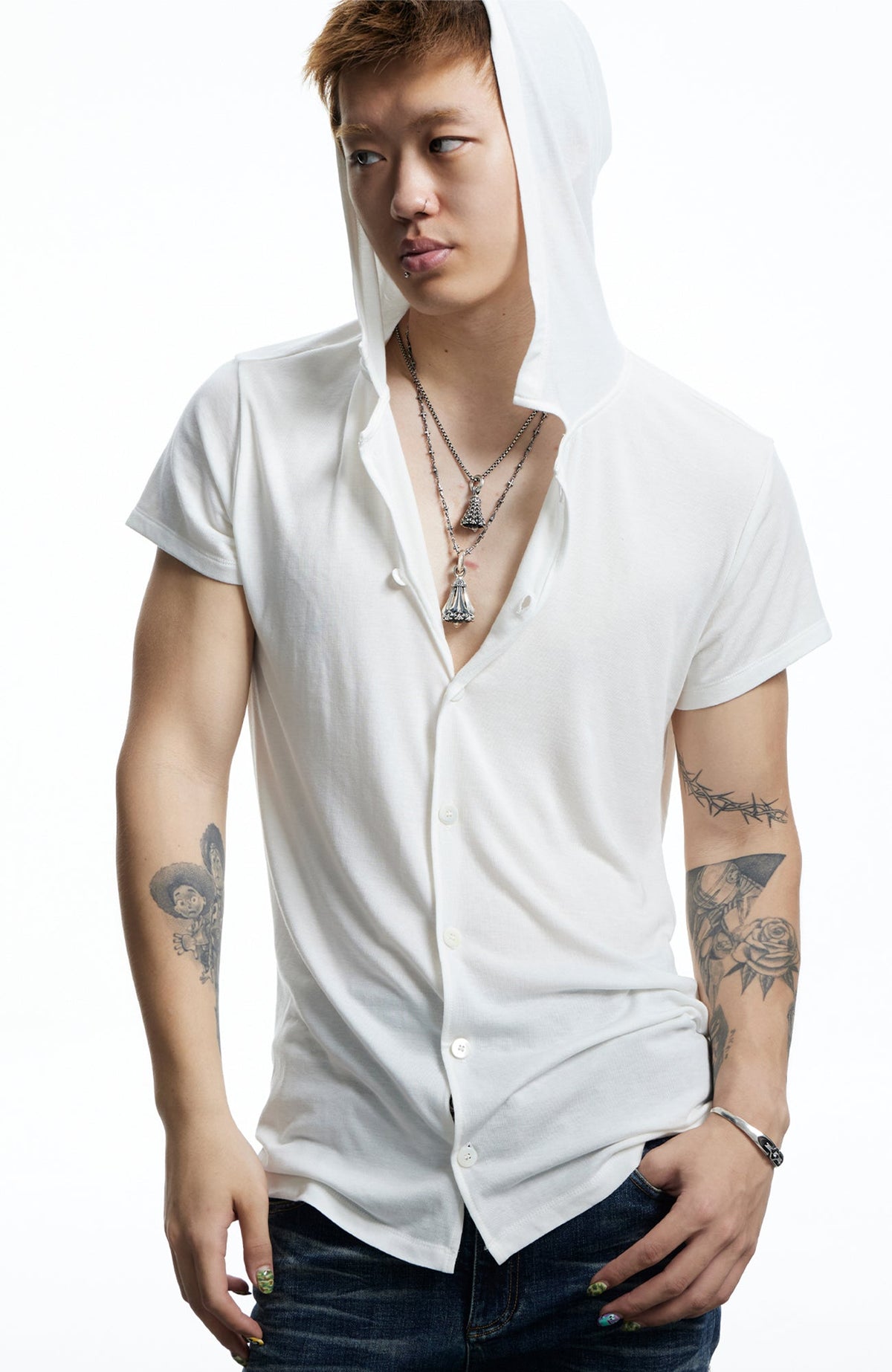 DND4DES Ruched Back Hooded T-Shirt