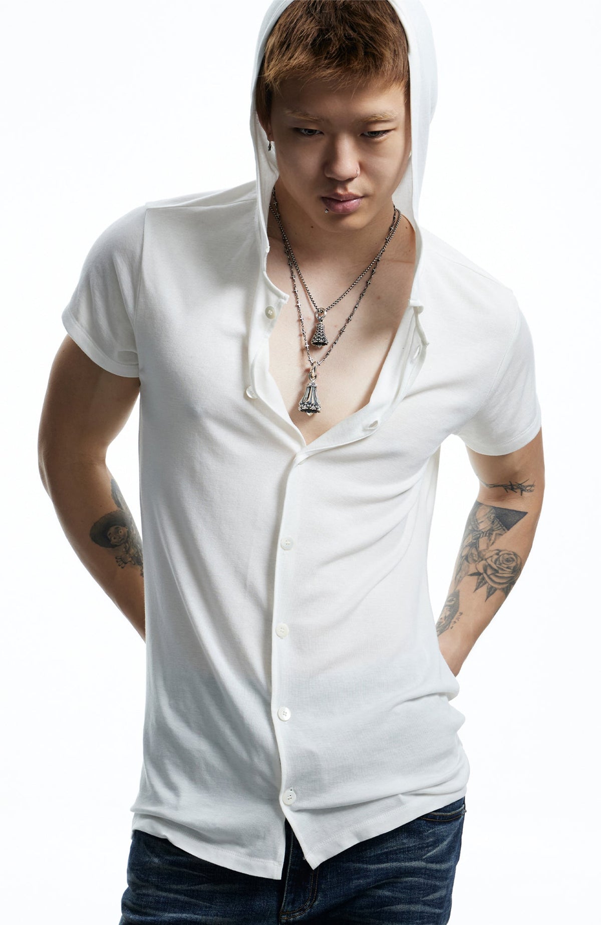 DND4DES Ruched Back Hooded T-Shirt