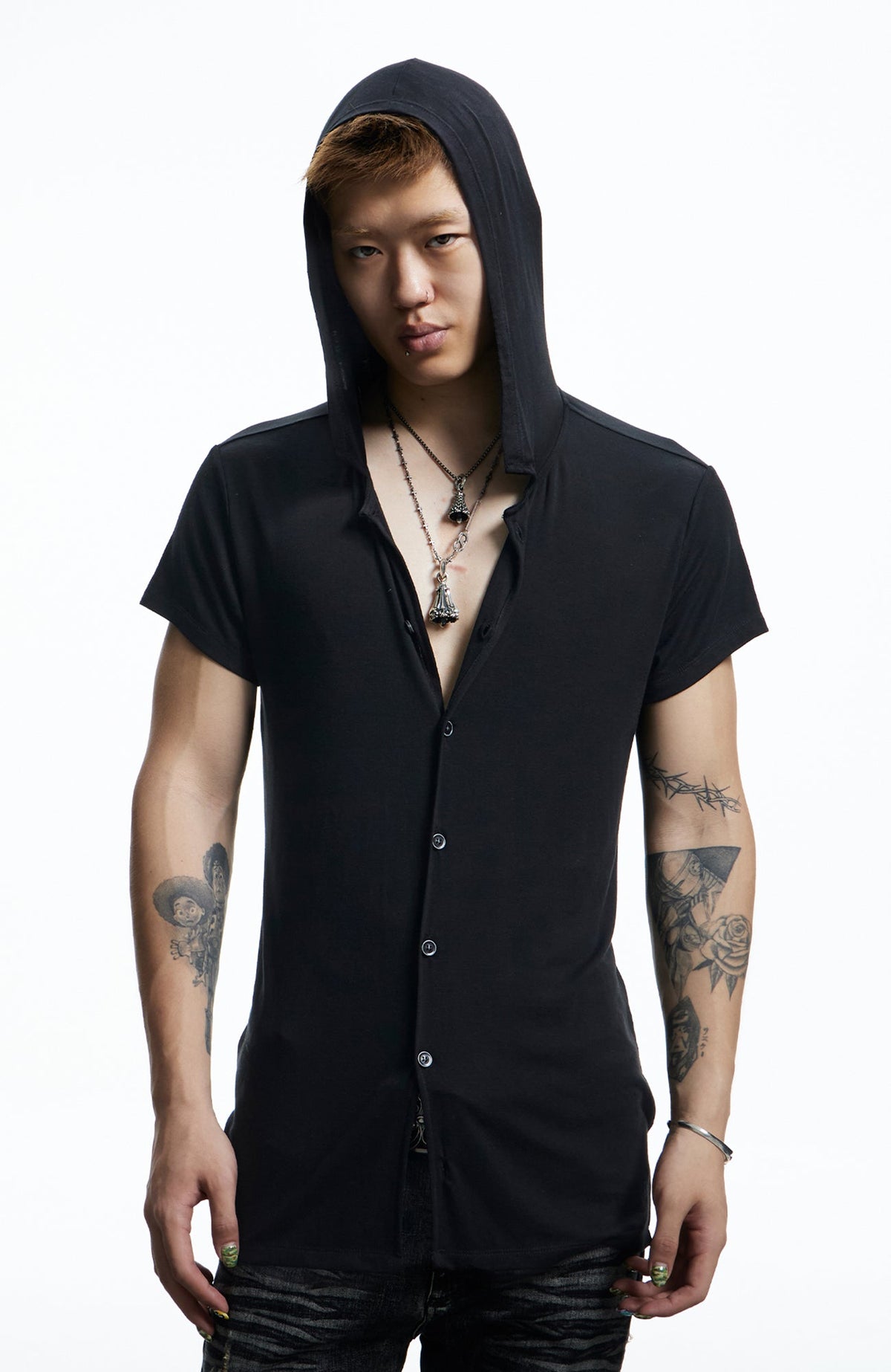 DND4DES Ruched Back Hooded T-Shirt
