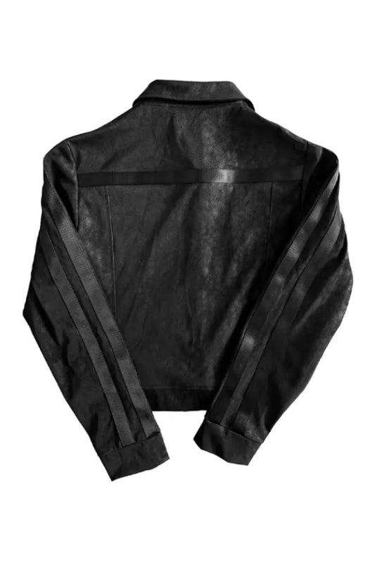 Caged Bird Vein Textured Leather Jacket