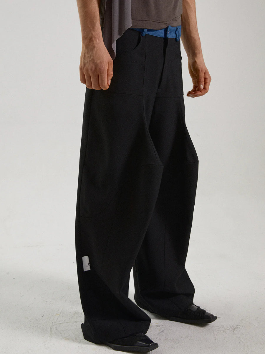 Splicing Wide Leg Casual Pants [ID: XXXX]