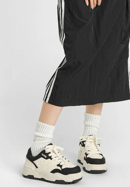 Black Retro Platform Skate Sneakers