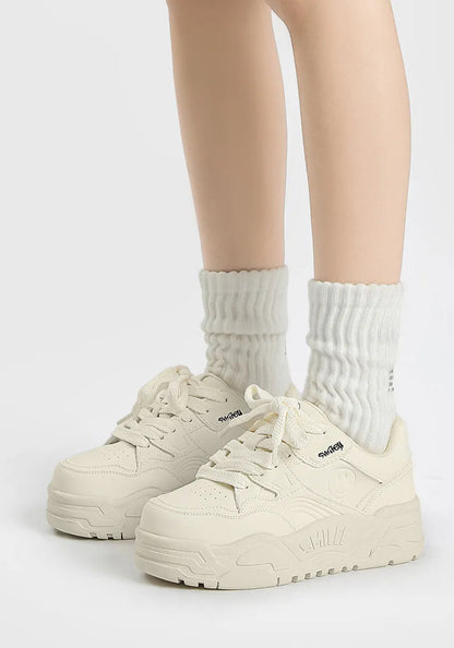 Black Retro Platform Skate Sneakers