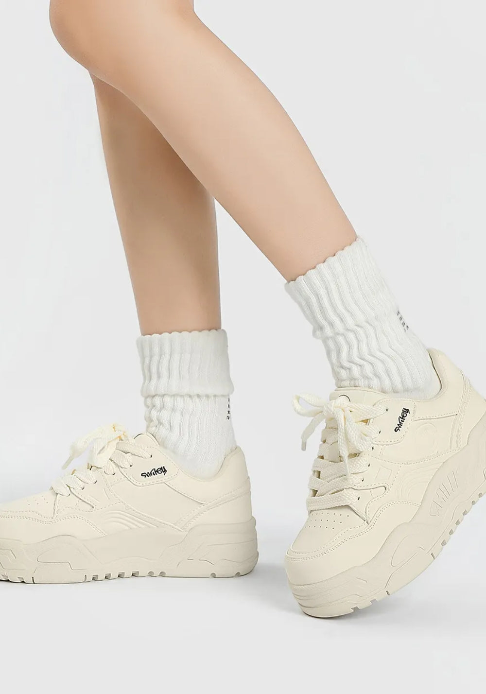 Black Retro Platform Skate Sneakers