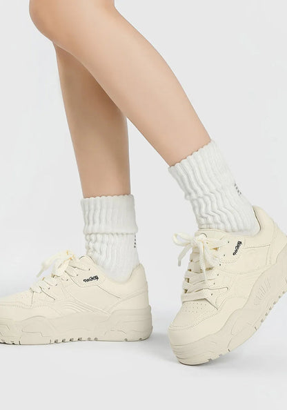 Black Retro Platform Skate Sneakers