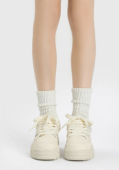 Black Retro Platform Skate Sneakers