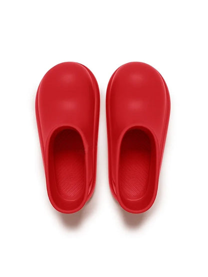 Red Chunky Short Rain Boots