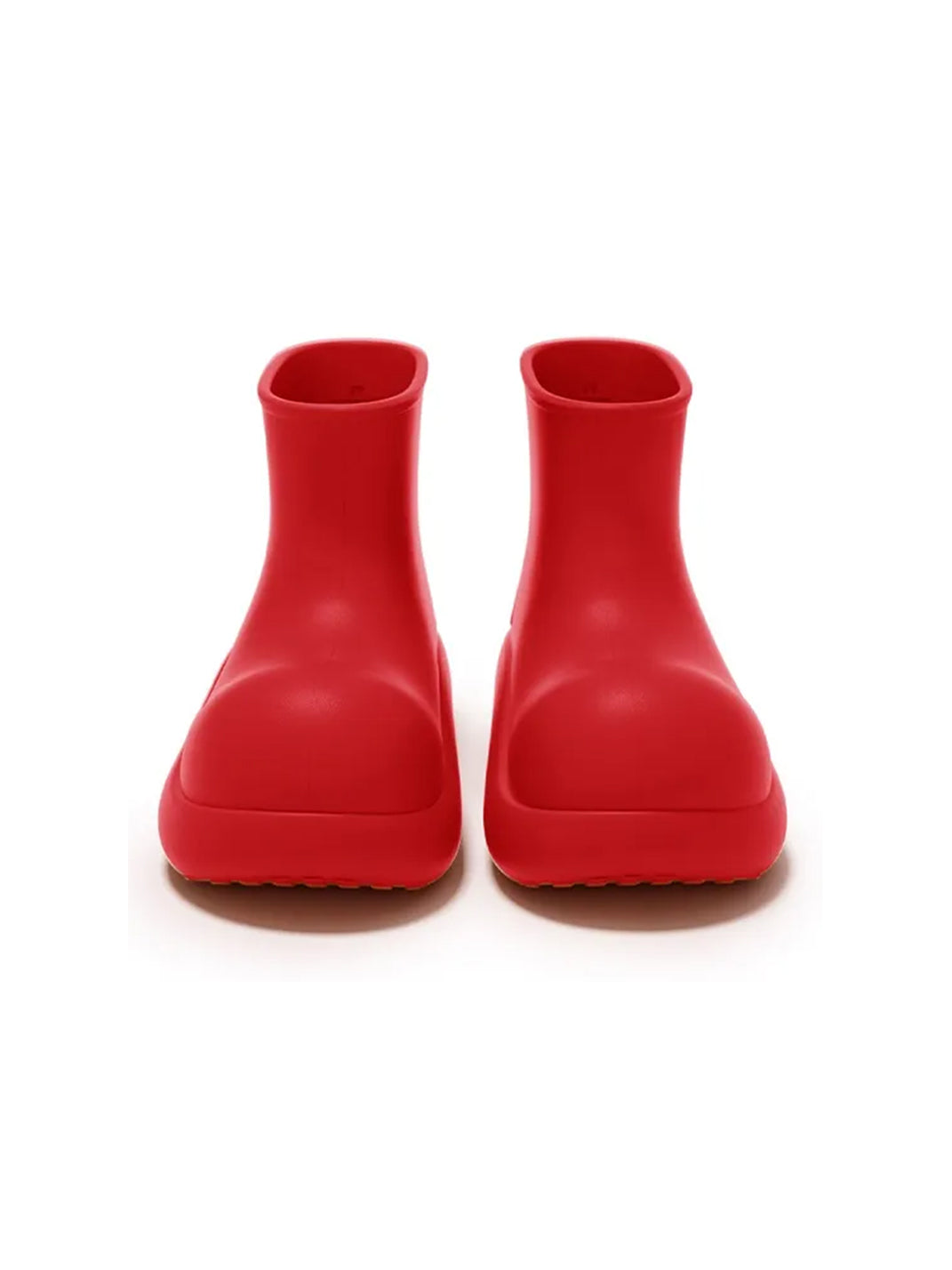 Red Chunky Short Rain Boots