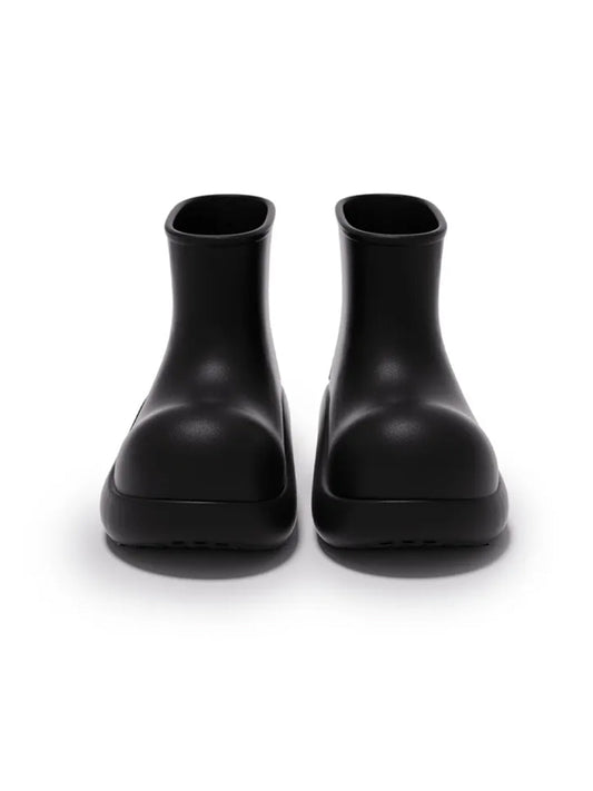 Black Chunky Short Rain Boots