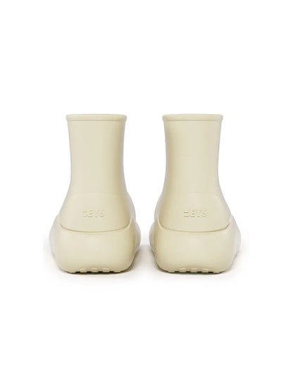 Beige Chunky Short Rain Boots