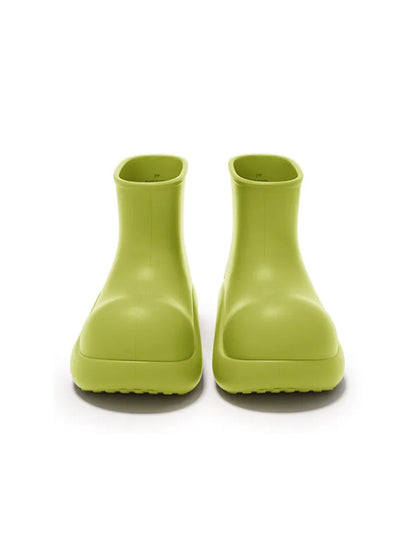 Green Chunky Short Rain Boots