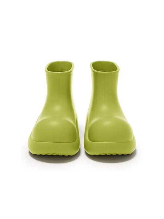 Green Chunky Short Rain Boots