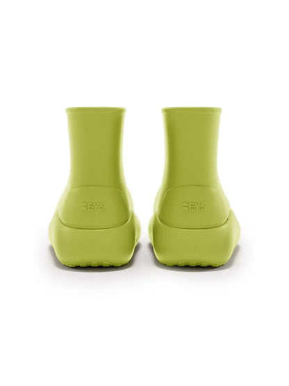 Green Chunky Short Rain Boots