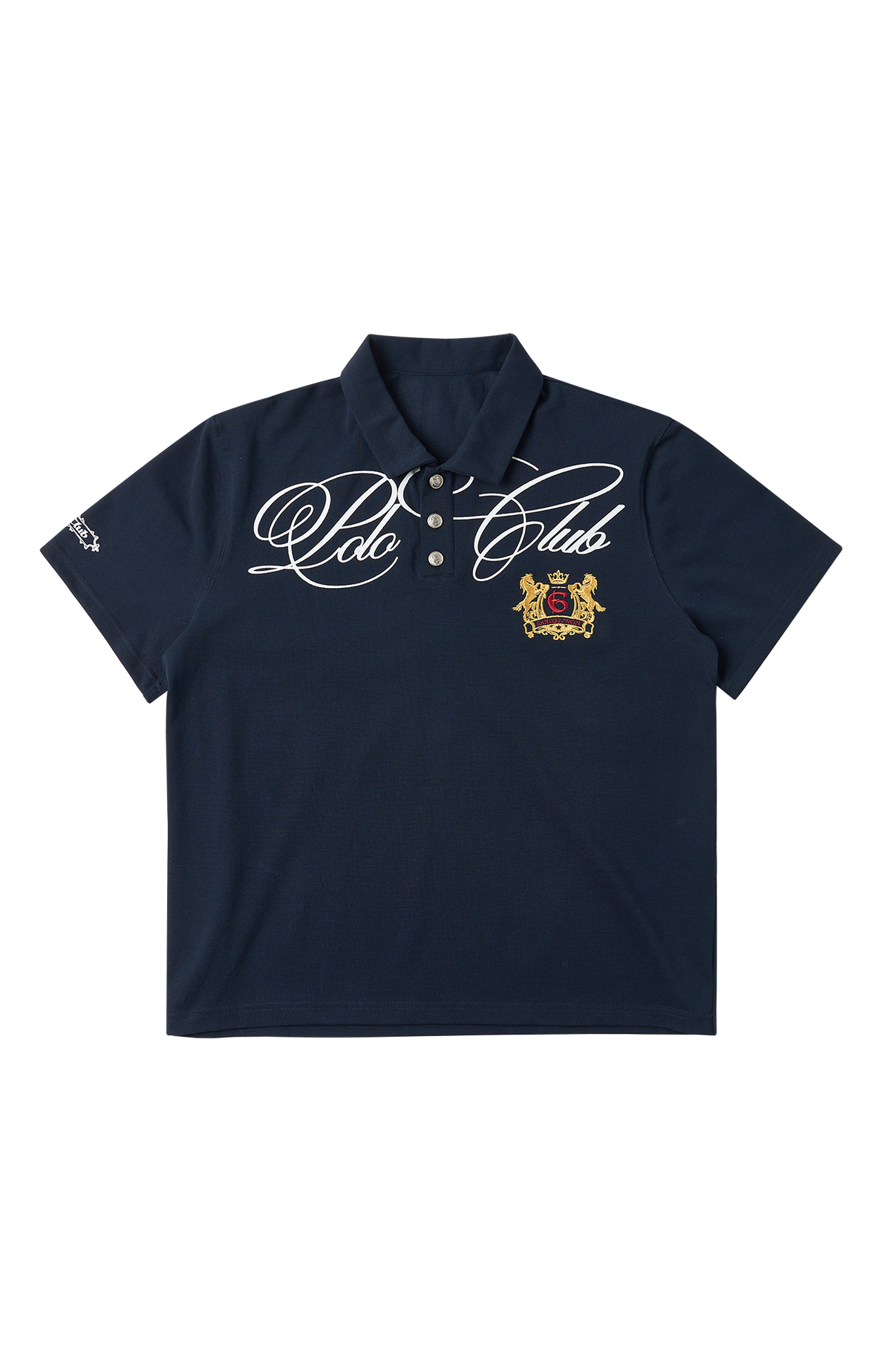 SAVAGEGROWTHWORLD Retro Crest Graphic Polo Tee