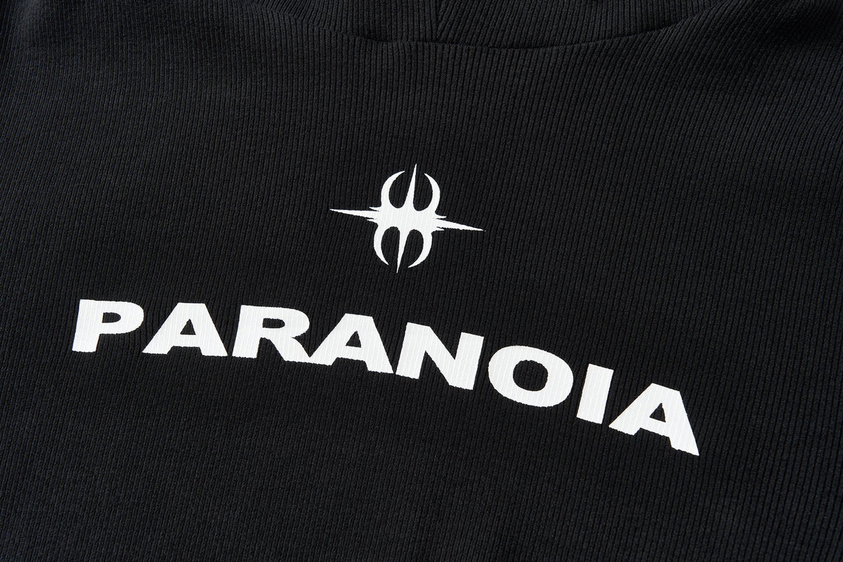 SAVAGEGROWTHWORLD Paranoia Graphic Balaclava Slim Hoodie