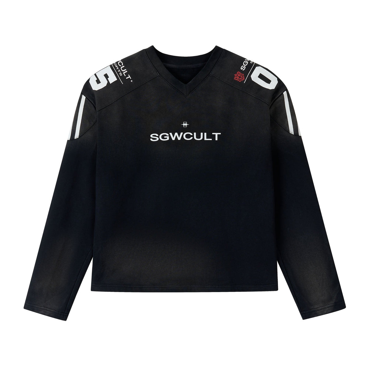 SAVAGEGROWTHWORLD Athletic Distressed Patch Sweatshirt