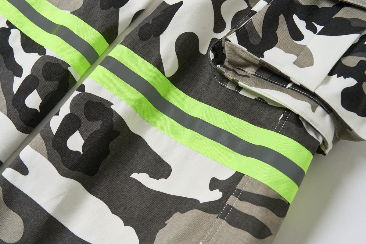 SAVAGEGROWTHWORLD Camo Reflective Multi-Pocket Cargo Pants