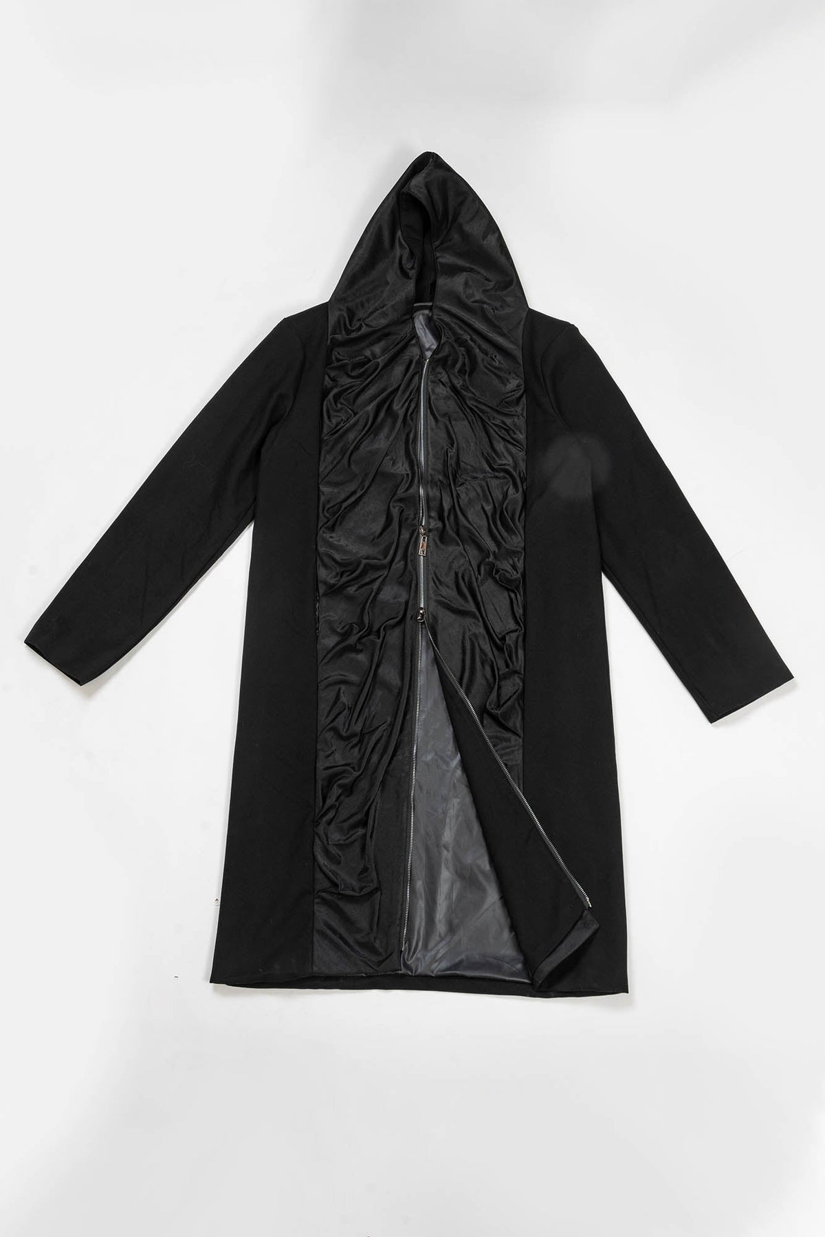 KADAKADA Crinkled Hooded Longline Trench Coat