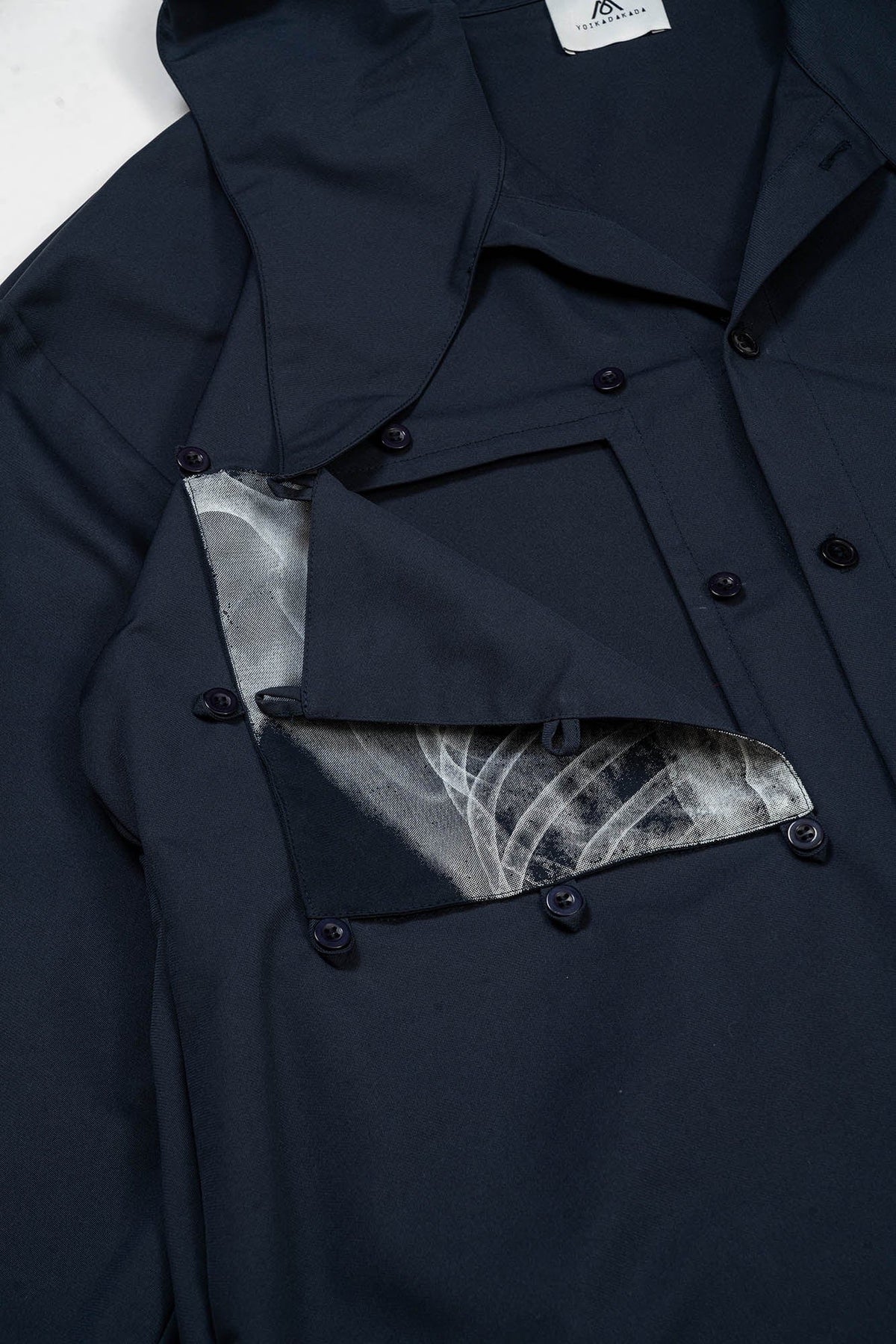 KADAKADA X-Ray Hooded Scarf Longline Shirt