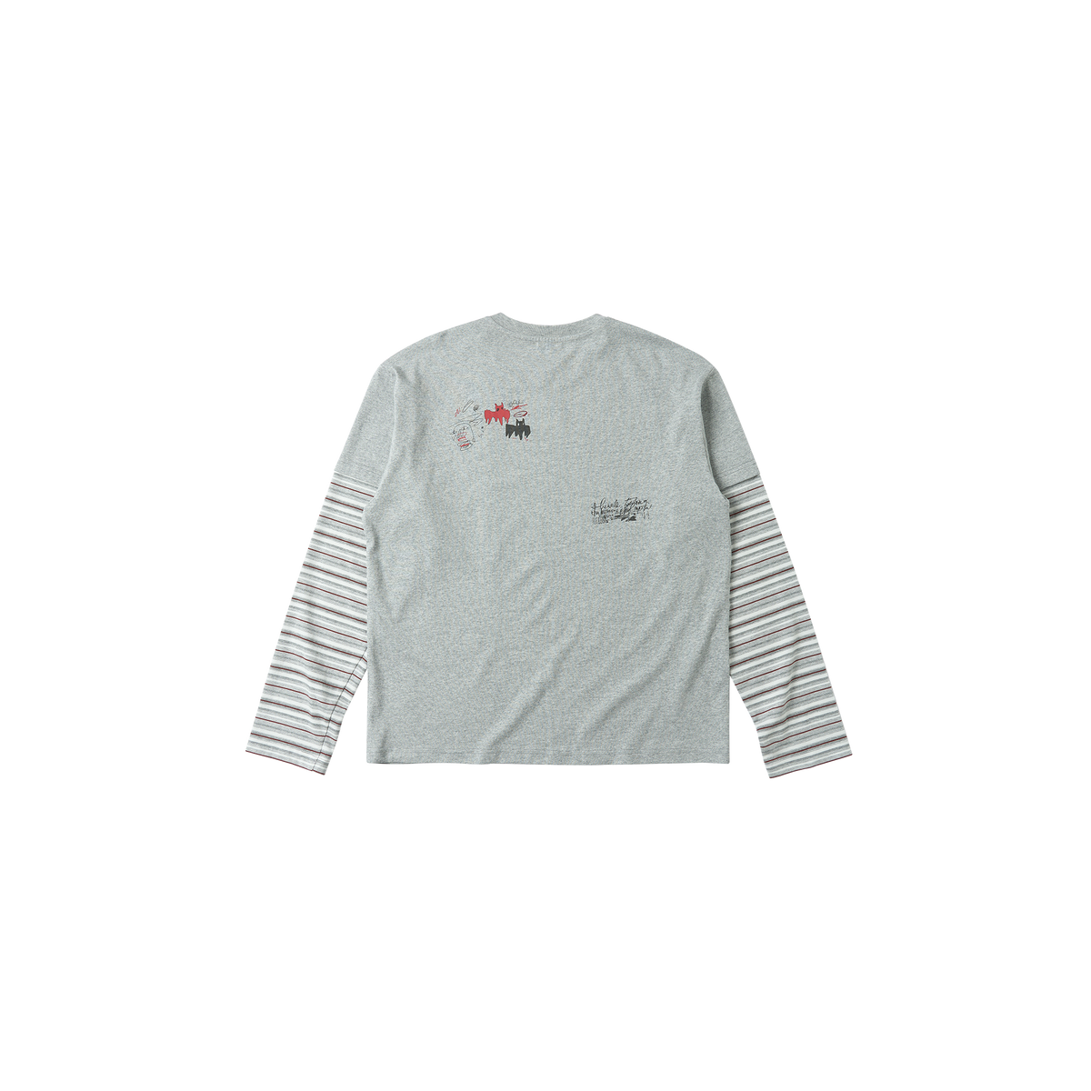 SAVAGEGROWTHWORLD Graffiti Layered Stripe Long Tee